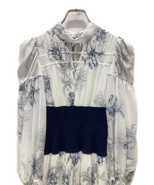 Snidel（スナイデル）Snidel (スナイデル) ウエストリブワンピ ホワイトの古着・服飾アイテム