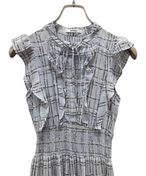 Snidel（スナイデル）Snidel (スナイデル) Sustainableフリルワンピース ブルー サイズ:1の古着・服飾アイテム