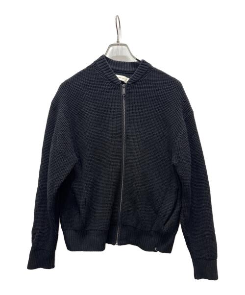 Calvin Klein Jeans（カルバンクラインジーンズ）Calvin Klein Jeans (カルバンクラインジーンズ) ニットボンバージャンパーカーディガン ブラック サイズ:Sの古着・服飾アイテム