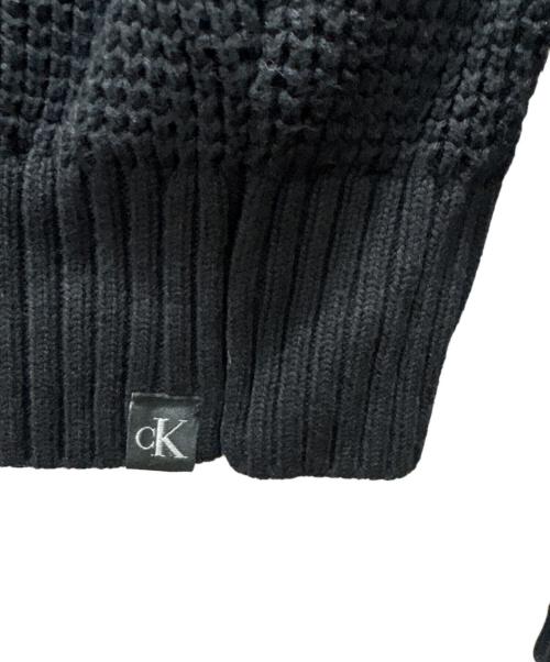 Calvin Klein Jeans（カルバンクラインジーンズ）Calvin Klein Jeans (カルバンクラインジーンズ) ニットボンバージャンパーカーディガン ブラック サイズ:Sの古着・服飾アイテム