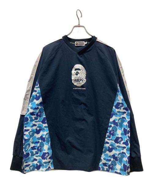 A BATHING APE（アベイシングエイプ）A BATHING APE (アベイシングエイプ) ABC Camo Pullover JERSEY ネイビー サイズ:Lの古着・服飾アイテム