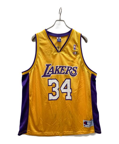 Champion（チャンピオン）Champion (チャンピオン) ノースリーブカットソー イエロー サイズ:Lの古着・服飾アイテム