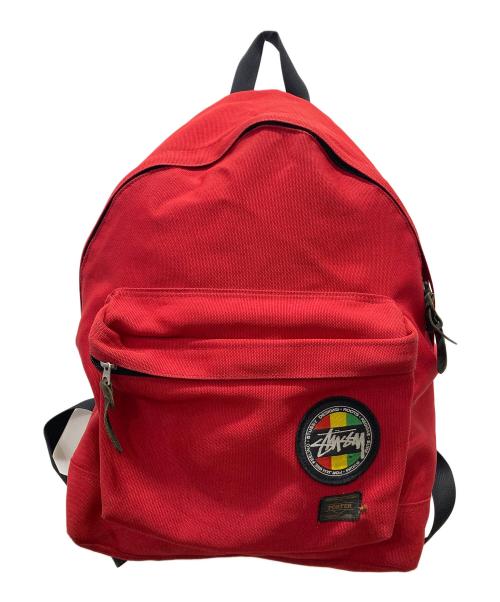 stussy（ステューシー）stussy (ステューシー) PORTER (ポーター) リュック レッドの古着・服飾アイテム