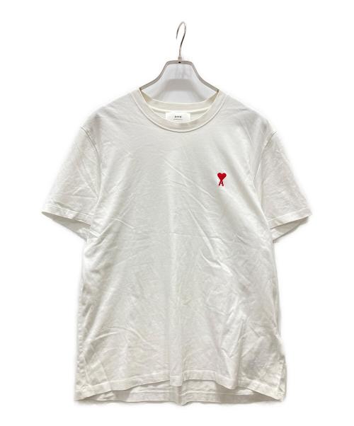 AMI Alexandre Mattiussi（アミアレクサンドルマテュッシ）AMI Alexandre Mattiussi (アミアレクサンドルマテュッシ) ハートロゴ刺繍Tシャツ ホワイト サイズ:XLの古着・服飾アイテム