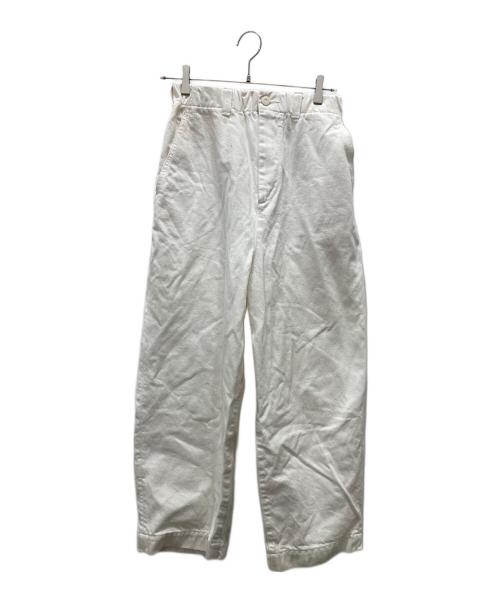 Dulcamara（ドゥルカマラ）Dulcamara (ドゥルカマラ) レザーポケットイージーパンツ ホワイトの古着・服飾アイテム