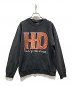 HARLEY-DAVIDSONハーレーダビッドソン）の古着「USA製ロゴスウェット」｜ブラック