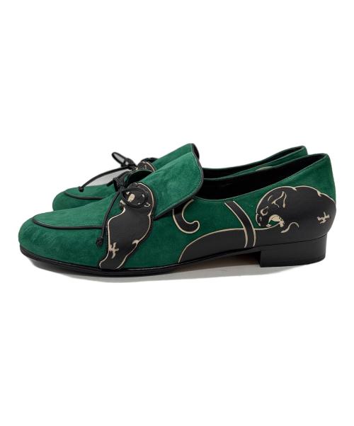 VALENTINO（ヴァレンティノ）VALENTINO (ヴァレンティノ) パンサースウェードシューズ グリーン サイズ:37の古着・服飾アイテム