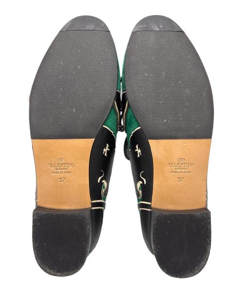 VALENTINO（ヴァレンティノ）VALENTINO (ヴァレンティノ) パンサースウェードシューズ グリーン サイズ:37の古着・服飾アイテム