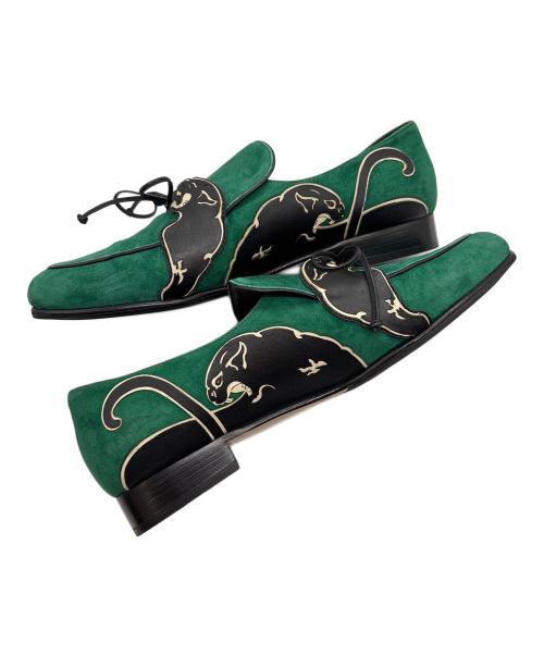 VALENTINO（ヴァレンティノ）VALENTINO (ヴァレンティノ) パンサースウェードシューズ グリーン サイズ:37の古着・服飾アイテム