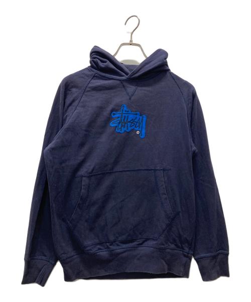 stussy（ステューシー）stussy (ステューシー) プルオーバーパーカー ネイビー サイズ:Mの古着・服飾アイテム