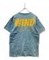 WIND AND SEA (ウィンダンシー) ピグメントダイ クラック加工 ロゴ ヘビーウェイト Tシャツ スカイブルー サイズ:L：10000円