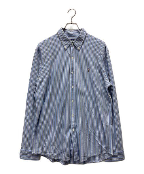 RALPH LAUREN（ラルフローレン）RALPH LAUREN (ラルフローレン) ボタンダウンストライプシャツ スカイブルー サイズ:XLの古着・服飾アイテム