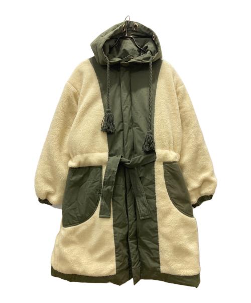 MAX&Co.（マックスアンドコー）MAX&Co. (マックスアンドコー) 裏ボア リバーシブルモッズコート グリーン サイズ:Lの古着・服飾アイテム
