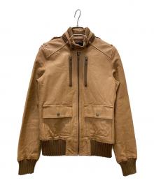 Hysteric Glamour（ヒステリックグラマー）の古着「リブ付レザージャケット」｜ブラウン