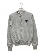 PLAY COMME des GARCONSプレイコムデギャルソン）の古着「ハート刺繍カーディガン」｜グレー