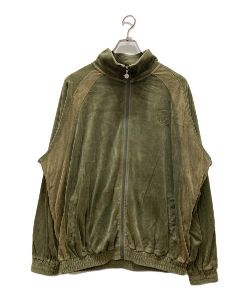 KEBOZ（ケボズ）KEBOZ (ケボズ) ベロアトラックジャケット カーキ サイズ:LARGEの古着・服飾アイテム