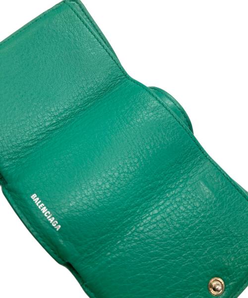 BALENCIAGA（バレンシアガ）BALENCIAGA (バレンシアガ) ペーパーミニウォレット グリーンの古着・服飾アイテム