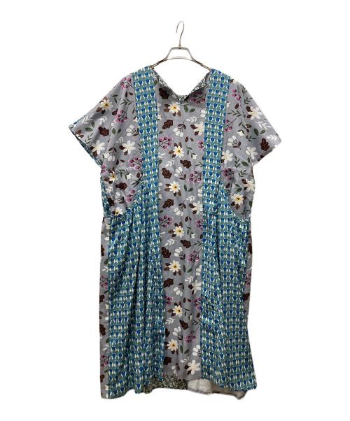 As know as（アズノゥアズ）As know as (アズノゥアズ) 総柄ワンピース ブルー サイズ:15の古着・服飾アイテム