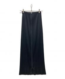 PLEATS PLEASE（プリーツプリーズ）の古着「フロントジッププリーツスカート」｜ブラック
