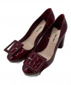 MIU MIUミュウミュウ）の古着「チャンキーヒールパンプス」｜レッド