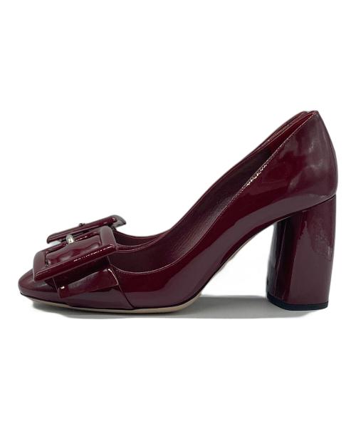 MIU MIU（ミュウミュウ）MIU MIU (ミュウミュウ) チャンキーヒールパンプス レッド サイズ:36の古着・服飾アイテム