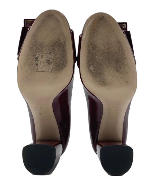 MIU MIU（ミュウミュウ）MIU MIU (ミュウミュウ) チャンキーヒールパンプス レッド サイズ:36の古着・服飾アイテム