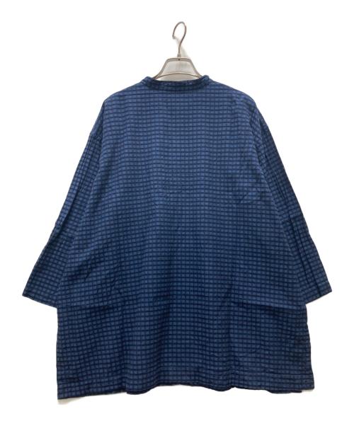 plantation（プランテーション）Plantation (プランテーション) チェック柄ブラウスワンピース ネイビー サイズ:Mの古着・服飾アイテム