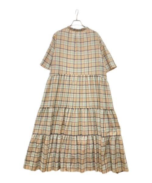 Leilian（レリアン）LEILIAN (レリアン) チェック柄ブラウスワンピース ブラウン サイズ:13の古着・服飾アイテム