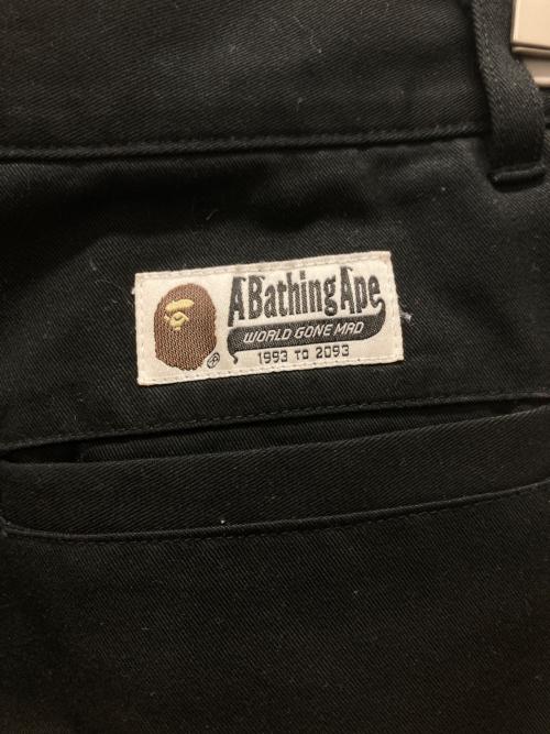 A BATHING APE（アベイシングエイプ）A BATHING APE (アベイシングエイプ) ワークパンツ ブラック サイズ:Mの古着・服飾アイテム