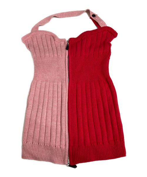 KISHIDAMIKI（キシダミキ）KISHIDAMIKI (キシダミキ) ニットジップビスチェ レッド サイズ:Mの古着・服飾アイテム