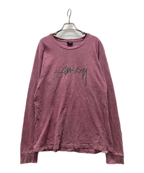 stussy（ステューシー）stussy (ステューシー) 後染めロングスリーブカットソー ピンク サイズ:Mの古着・服飾アイテム