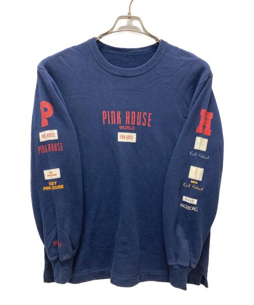 PINK HOUSE（ピンクハウス）PINK HOUSE (ピンクハウス) プリントスウェット ネイビー サイズ:Mの古着・服飾アイテム