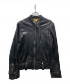F.O.B FACTORYエフオービー ファクトリー）の古着「シングルライダースジャケット」｜ブラック