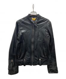 F.O.B FACTORY（エフオービー ファクトリー）の古着「シングルライダースジャケット」｜ブラック