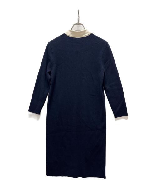 RALPH LAUREN（ラルフローレン）RALPH LAUREN (ラルフローレン) 長袖ニットワンピース ネイビー サイズ:Lの古着・服飾アイテム