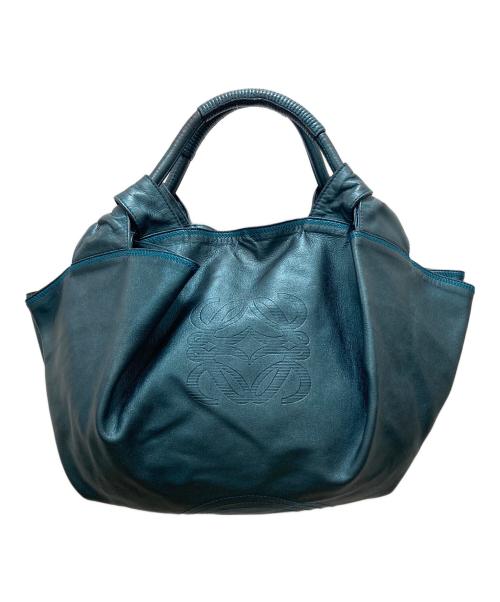 LOEWE（ロエベ）LOEWE (ロエベ) ナッパアイレ レザーハンドバッグ ブルーの古着・服飾アイテム