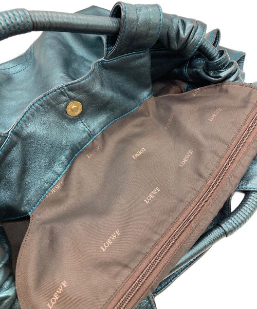 LOEWE（ロエベ）LOEWE (ロエベ) ナッパアイレ レザーハンドバッグ ブルーの古着・服飾アイテム