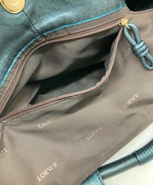 LOEWE（ロエベ）LOEWE (ロエベ) ナッパアイレ レザーハンドバッグ ブルーの古着・服飾アイテム