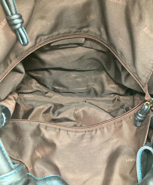 LOEWE（ロエベ）LOEWE (ロエベ) ナッパアイレ レザーハンドバッグ ブルーの古着・服飾アイテム