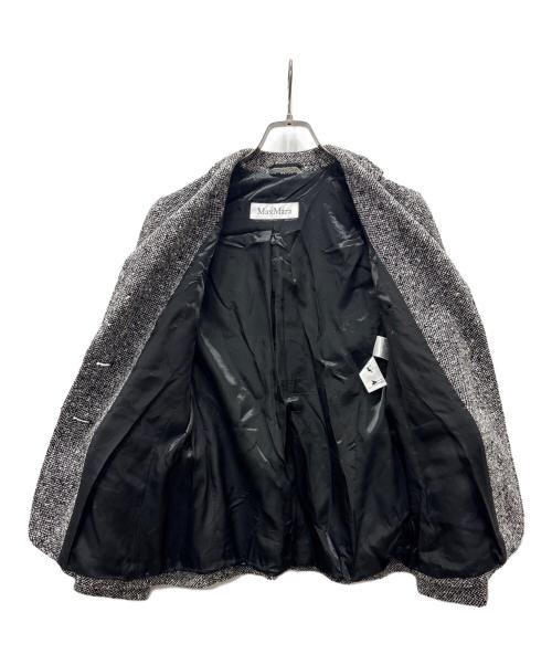MaxMara（マックスマーラ）MaxMara (マックスマーラ) ツイードジャケット ブラック×ホワイト サイズ:38の古着・服飾アイテム