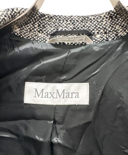 MaxMara（マックスマーラ）MaxMara (マックスマーラ) ツイードジャケット ブラック×ホワイト サイズ:38の古着・服飾アイテム