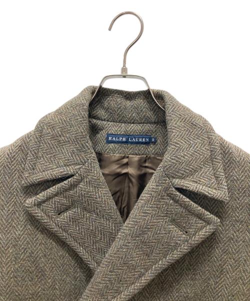 RALPH LAUREN（ラルフローレン）RALPH LAUREN (ラルフローレン) ヘリンボーンダブルコート オリーブ サイズ:9の古着・服飾アイテム
