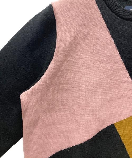 FRED PERRY（フレッドペリー）FRED PERRY (フレッドペリー) ランダムパネルニット ブラック サイズ:UK10の古着・服飾アイテム