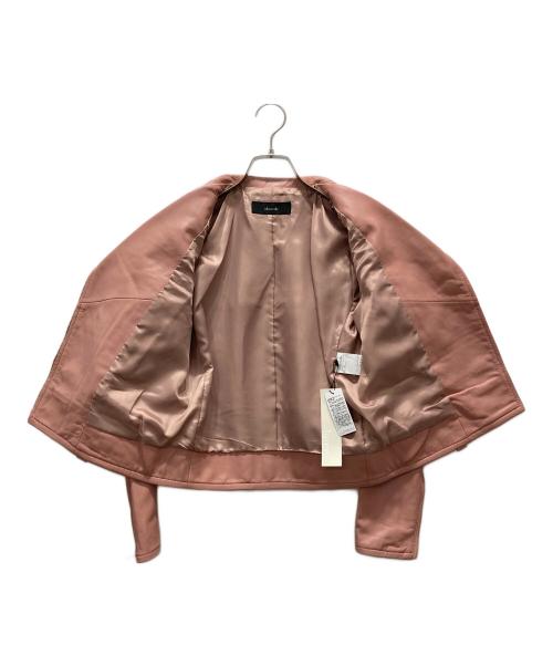 allureville（アルアバイル）allureville (アルアバイル) レザーライダースジャケット ピンク サイズ:1 未使用品の古着・服飾アイテム
