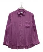 MAISON SPECIALメゾンスペシャル）の古着「Split Georgette Regular Collar Shirt」｜パープル