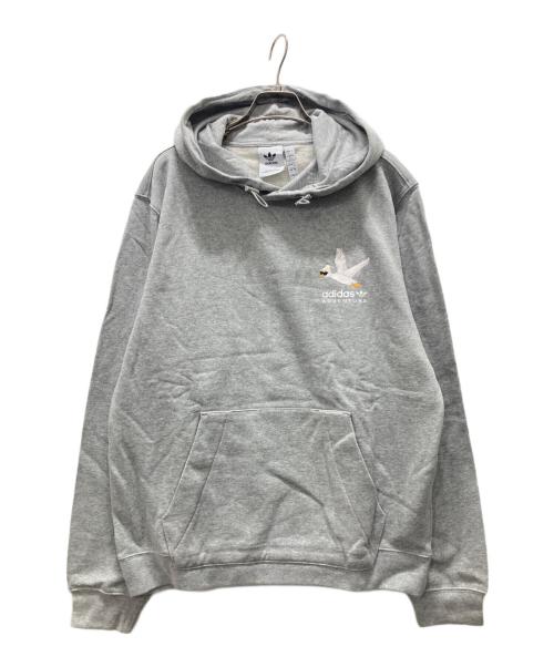 adidas（アディダス）adidas (アディダス) プルオーバーパーカー グレー サイズ:XL 未使用品の古着・服飾アイテム