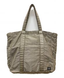 PORTER（ポーター）の古着「オーバーダイ トートバッグ」｜ライトブラウン
