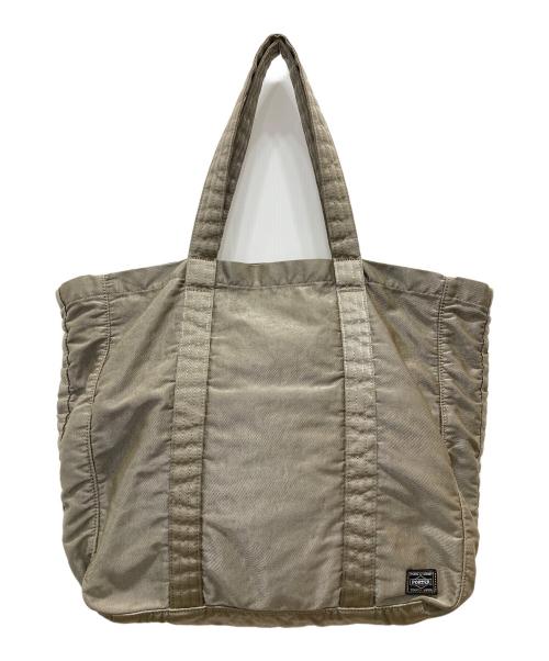 PORTER（ポーター）PORTER (ポーター) オーバーダイ トートバッグ ライトブラウンの古着・服飾アイテム
