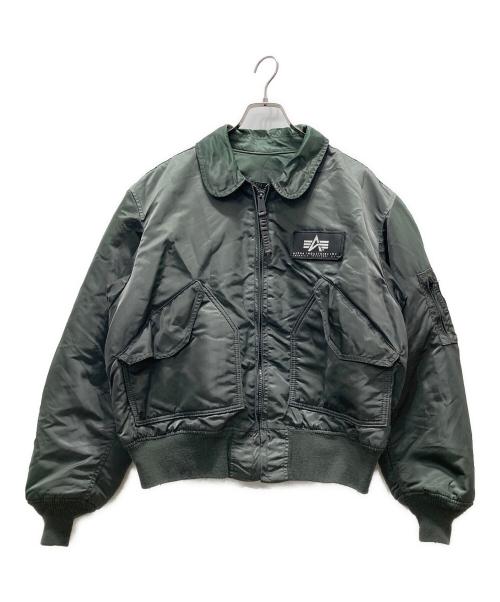 ALPHA INDUSTRIES（アルファインダストリーズ）ALPHA INDUSTRIES (アルファインダストリーズ) フライトジャケット グリーン サイズ:Lの古着・服飾アイテム