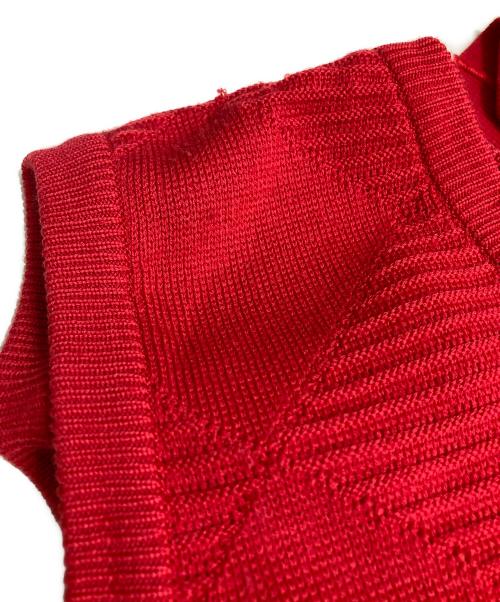 Christian Dior Sports（クリスチャン ディオールスポーツ）Christian Dior Sports (クリスチャン ディオールスポーツ) シャドーロゴ ニットベスト レッド サイズ:Lの古着・服飾アイテム